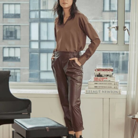 Lysse Pants - NWT Lysse Ruth Pleated Crop Pant in Deep Mulberry - Medium